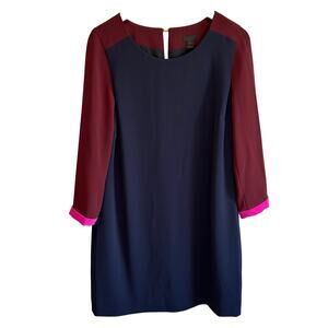 J. Crew Collection Long Sleeve Color Block Shift Dress - size 6
